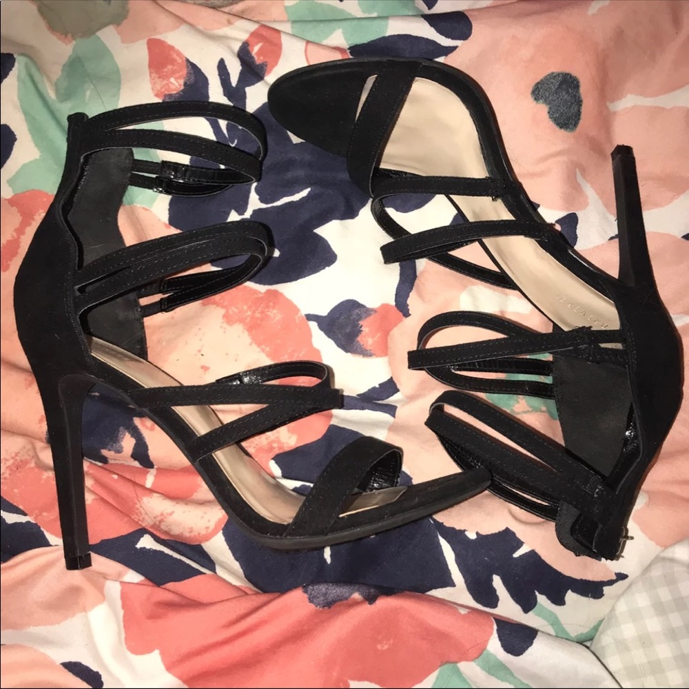 Black strappy heels